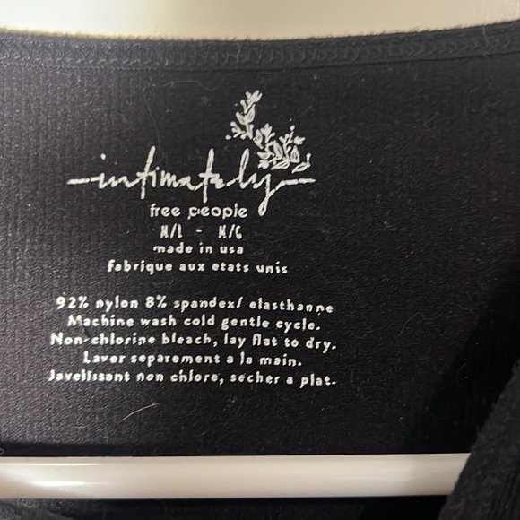 Intimately By Free People, Black Ribbed Tie Up Long Sleeve Shirt - Picture 4 of 6